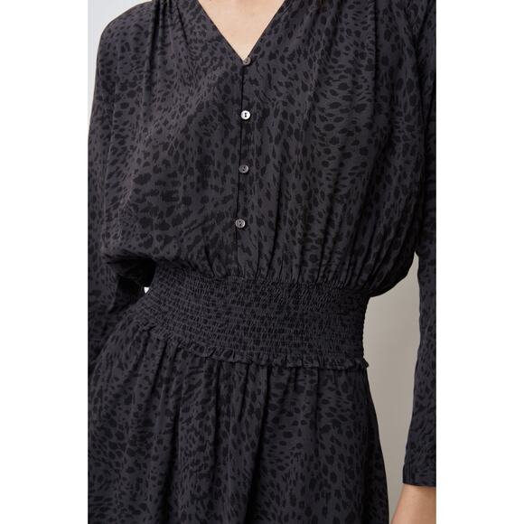 Rails Jasmine Black Shadow Cheetah Print Long Sleeve Mini Dress XS - Picture 4 of 8